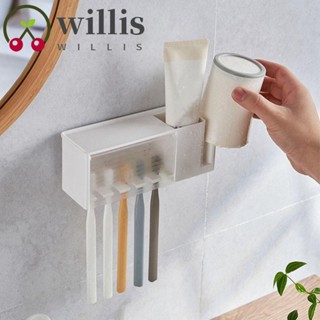 Willis ที่วางแปรงสีฟัน ยาสีฟัน ที่เก็บแปรงสีฟัน พลาสติก กันฝุ่น มัลติฟังก์ชั่น ไม่ต้องเจาะผนัง สีขาว / เทา ที่เก็บแปรงสีฟัน อุปกรณ์อาบน้ํา