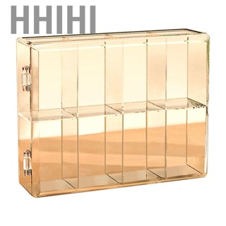 Hhihi Storage Figure Display Box  Easy Access Bottom Bulge Anime Case Robust 8 Compartment for Shop