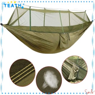 Teath เปลนอนไนล่อน แบบพกพา กันยุง กันโรลโอเวอร์ สําหรับตั้งแคมป์ 2 คน