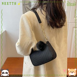 Nextth กระเป๋าสะพายไหล่ ทรงโท้ท แต่งสายโซ่ ขนาดมินิ สีพื้น สําหรับสตรี