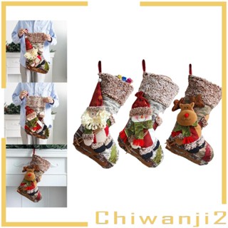 [Chiwanji2] ถุงเท้าคริสต์มาส สําหรับใส่ขนมหวาน ตกแต่งเทศกาลปีใหม่