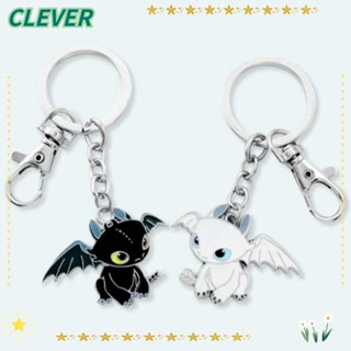 Clever พวงกุญแจ จี้การ์ตูนอนิเมะมังกรบิน สีดํา ของขวัญเพื่อนรัก