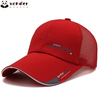 Wonder หมวกเบสบอล ปรับได้ แฟชั่น Sunhat Snapback ที่บังแดดแบน หมวกกีฬากลางแจ้ง