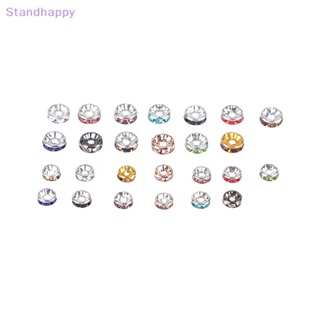 Standhappy ลูกปัดคริสตัล พลอยเทียม ทรงกลม 6 8 มม. สําหรับทําเครื่องประดับ สร้อยข้อมือ สร้อยคอ DIY 100 ชิ้น ต่อล็อต