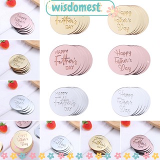 WISDOMEST ท็อปเปอร์เค้ก อะคริลิค ลาย Happy Birthday สําหรับวันพ่อ ขนมหวาน 5 ชิ้น ต่อแพ็ก