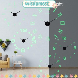 Wisdomest สติกเกอร์นาฬิกาแขวน อะคริลิค ไร้กรอบ 3D DIY สําหรับห้องนั่งเล่น