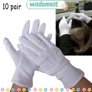 Wisdomest ถุงมือโพลีเอสเตอร์ แบบเป็นทางการ สําหรับนักมายากล ทํางานจัดเลี้ยง 10 คู่