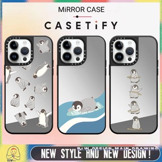 เคสโทรศัพท์มือถือกระจก กันกระแทก ลายเพนกวิน สําหรับ iPhone 14 13 12 11 Pro Max