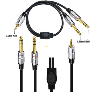 Bt 3 5 มม. ถึง Dual 6 35 มม. สเตอริโอ Y-Splitter สายเคเบิล สําหรับลําโพงและเครื่องขยายเสียง