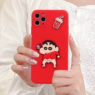 เคสซิลิโคนนิ่ม ลายการ์ตูนชินจัง 3D สําหรับ IPhone 15 11 14 13 12 Pro MAX Mini Plus X XR XS MAX 6 S 7 8 Plus SE 2020 14Pro 15Pro