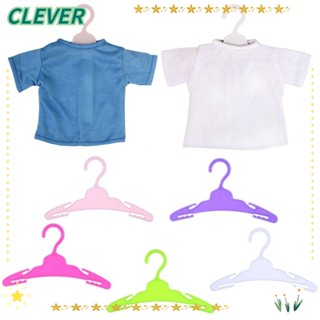 Clever ไม้แขวนเสื้อพลาสติก ขนาดเล็ก 18 43 ซม. หลากสี สําหรับตุ๊กตา 10 ชิ้น