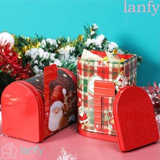 Lanfy กล่องขนม กล่องคุ้กกี้ กล่องดีบุก รูปซานตาคลอส คริสต์มาส เครื่องประดับตกแต่งคริสต์มาส