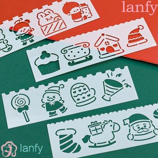 Lanfy ไม้บรรทัดแม่แบบ วาดลายลูกไม้ แบบกลวง สร้างสรรค์ สําหรับนักเรียน DIY