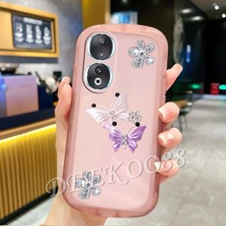 เคสโทรศัพท์มือถือ ซิลิโคนนิ่ม ใส กันกระแทก ลายผีเสื้อน่ารัก สําหรับ Honor 90 Lite Pro 5G Honor90 90Lite Honor90Lite