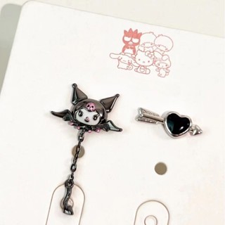 Heartbeat Sniper Devil Asymmetric Cute Earrings for Girls New Cartoon Color Matching Fashion Advanced Earring Jewelry