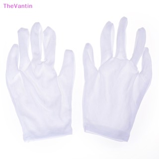 Thevantin ถุงมือผ้าฝ้าย สีขาว สไตล์ฮิปฮอป สําหรับปาร์ตี้ฮาโลวีน 1 คู่