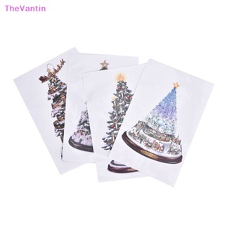 Thevantin สติกเกอร์ ลายต้นคริสต์มาส สําหรับตกแต่งหน้าต่าง