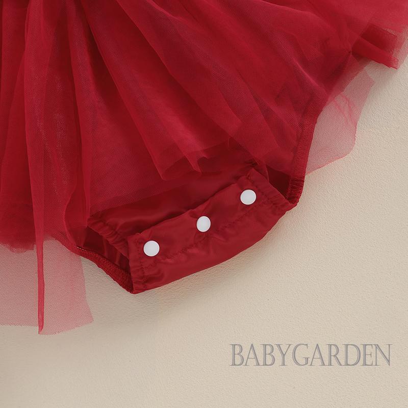 Baga- ชุดรอมเปอร์ แขนสั้น ประดับโบว์ คริสต์มาส พร้อมที่คาดผม สําหรับเด็กทารกผู้หญิง - รูปที่ 5