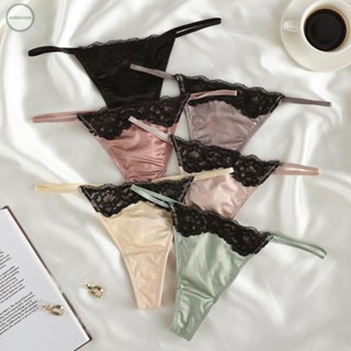 GORGEOUS~Underwear Lace Satin Panties Personalized Sexy Lingeries T Pants Women Beachwear