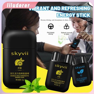 Skyvii Vitality Anti-sleeping Energy ยาสูดพ่นจมูก Stick ทำความสะอาดตับจมูกสมุนไพรกล่องคู่หลุม Refreshing Stick Sleepy ขับรถ HO