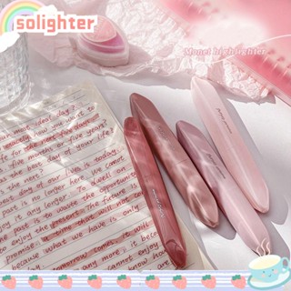 SOLIGHTER ปากกาไฮไลท์ ปลายแปรงนุ่ม สีโมแรนดี้ สําหรับวาดภาพ สํานักงาน