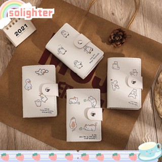 Solighter กระเป๋าสตางค์ กระเป๋าใส่บัตร ป้องกันขโมย ลายแมว