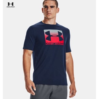 Under Armour เสื้อยืดแขนสั้น ผ้าฝ้ายถัก 100% พิมพ์ลายโลโก้ ทรงหลวม ระบายอากาศ สําหรับผู้ชาย