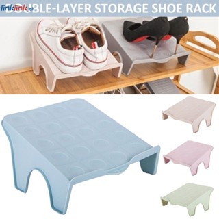 Double Layer Stack ประหยัดพื้นที่ชั้นวางรองเท้าที่ถอดออกได้รองเท้าสล็อต Organizer Stackable ชั้นวางรองเท้า Space-saving Organizer Multi-ระดับรองเท้าจัดเก็บ Linklink