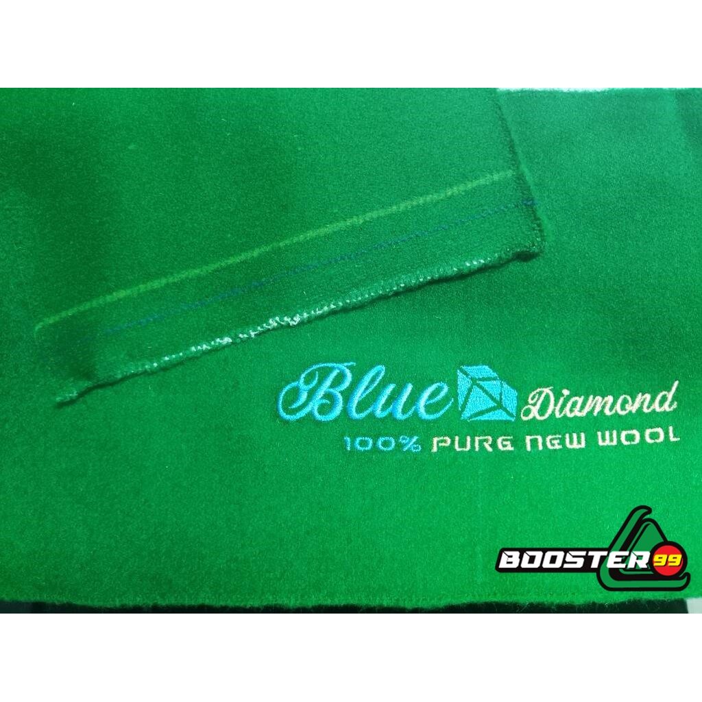 ผ้าสักหลาด โต๊ะสนุกเกอร์ รุ่น Blue diamond ขนย้อน 100% (1.95) ราคาต่อ 1ชุด (ผ้าพื้น+ผ้าชิ่ง6ผืน)