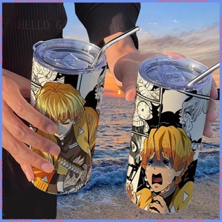 🥤สินค้าแอนิเมชั่น Limited 🥤Cartoon Cup🥤กระติกน้ําร้อนสเตนเลส ลายการ์ตูนดาบพิฆาตอสูร ภรรยา แก้วกาแฟ หลอดดูดน้ํา คุณภาพสูง สําหรับออฟฟิศ