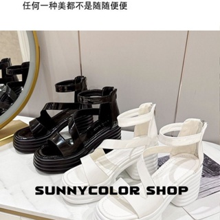 SUNNYCOLOR รองเท้าส้นสูง รองเท้าแตะ รองเท้าส้นสูงผู้หญิง 2023 ใหม่ B94G0LQ 36Z230909