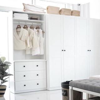 [กทม. 3-5 วัน ส่ง] SB Design Square ตู้เสื้อผ้าบานเปิด รุ่น Moneta สีขาว (80x45x200 ซม.) แบรนด์ KONCEPT FURNITURE
