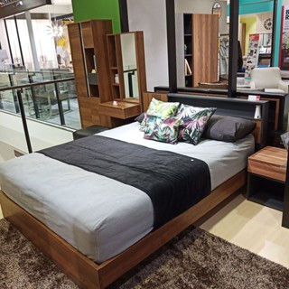 [กทม. 3-5 วัน ส่ง] Koncept furniture เตียง 5 ฟุต รุ่น Diago สีไม้เข้ม (165x212x100 ซม.)