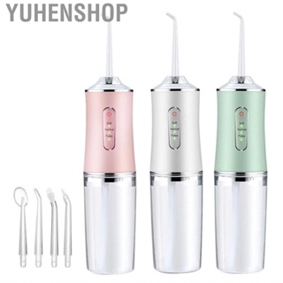 Yuhenshop Electric Dental Irrigator  Convenient Use Rechargeable Small Size Water Flosser with 4 Nozzles for Home Travel Business Trip