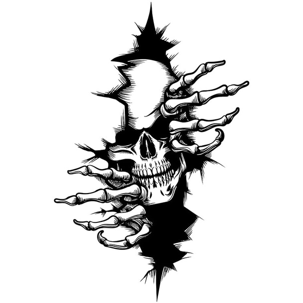 Car Sticker Skull Horror PVC Waterproof Sunscreen 15cm