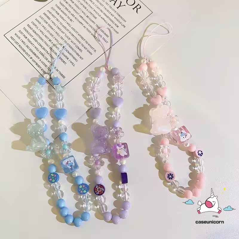 บุคลิกภาพ สวยงาม ผีเสื้อ คริสตัล โซ่โทรศัพท์มือถือ ลูกปัด พวงกุญแจ จี้ สร้อยข้อมือ แฟชั่น กลิตเตอร์ สีลูกปัด โบว์ ดอกไม้ โซ่โทรศัพท์ สายคล้อง - รูปที่ 2