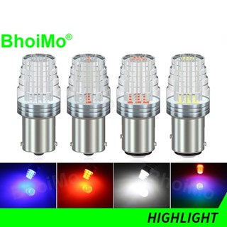 Bhoimo หลอดไฟเลี้ยว 9SMD LED 1157 BAY15D P21 5W DRL 3030 ไฟตัดหมอก ไฟเบรก ไฟแสดงสถานะ ไฟเดย์ไลท์ สําหรับรถจักรยานยนต์ DC12V RGB