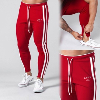 Spring and Autumn New Outdoor Sports Trousers Mens Slim Fit Skinny Zipper Casual Pants Lace-up Pull-up Fitness Running Pants ql8b