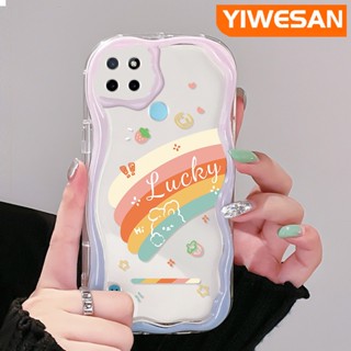 เคสโทรศัพท์มือถือ ซิลิโคนใส กันกระแทก ลายการ์ตูนสายรุ้ง สําหรับ Realme C21Y C25Y