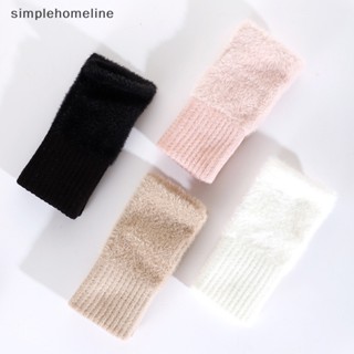 [simplehomeline] ถุงมือครึ่งนิ้ว ผ้าถักนิตติ้ง แบบสั้น อบอุ่น แฟชั่นฤดูหนาว สําหรับผู้หญิง พร้อมส่ง