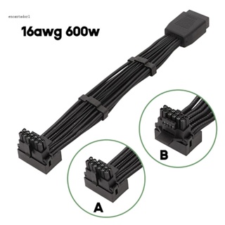 ✿ Atx3 0 12VHPWR 600W ตัวผู้ เป็นตัวเมีย 16Pin สายเคเบิล หัวตรง เป็นสายข้อศอก 16P 12+4 ตัวแปลง สีดํา สีขาว