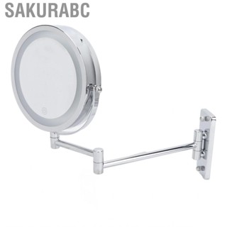 Sakurabc  Makeup Mirror  Clear Viewing Adjustable Angle Lighted Magnifying Mirror Wall Mounted Double Sides 7inches Touch Control for Bathroom