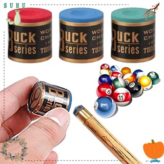 Suhu ชอล์กคาร์บอน กันลื่น สีฟ้า สีเขียว สีแดง สําหรับเล่นสนุ๊กเกอร์ บิลเลียด ในร่ม เล่นกีฬา 2 ชิ้น ต่อชุด