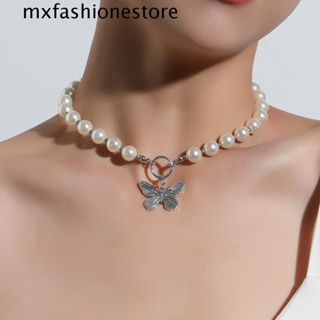 Mxfashione สร้อยคอ ประดับลูกปัดไข่มุกเทียม เครื่องประดับแฟชั่น สําหรับผู้หญิง