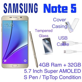 สมาร์ทโฟน Samsung Galaxy Note 5 - S Pen แรม 4GB รอม 32GB / 64GB รอม 5.7 นิ้ว Android