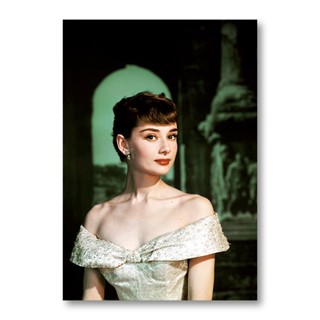 โปสเตอร์ ภาพวาด Audrey Hepburn สีขาว สําหรับตกแต่งภายใน บาร์ คาเฟ่