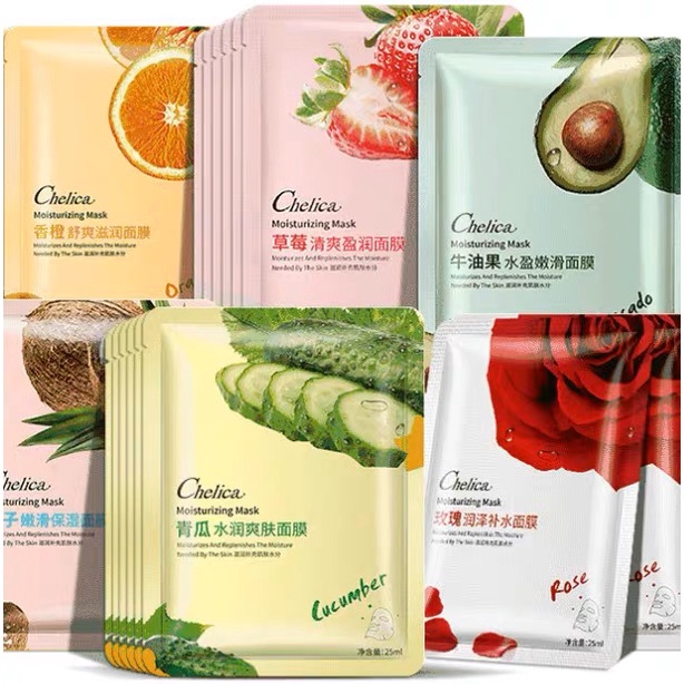 มาสก์ธรรมชาติ 6 ชิ้นให้ความชุ่มชื้นแก่ผิวลดรูขุมขนและทําให้ผิวกระจ่างใส