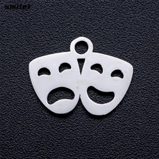 Smile จี้สเตนเลส รูปฉลุลาย ขนาดเล็ก สีเงิน สําหรับทําเครื่องประดับ 2 in 1 20 ชิ้น