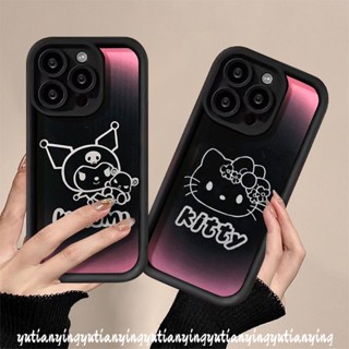 เคสโทรศัพท์มือถือ ลายการ์ตูนคิตตี้ สีม่วง ดํา ไล่โทนสี หรูหรา สําหรับ Oppo A77 A96 A5s A17k A16E A31 A76 A17 A1k A7 A16K A54s A95 A74 A12 A16s A77s A58 A15S A16 A53 A55 A78 A9 A3s A52