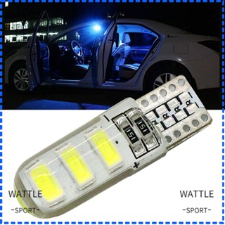 Wattle หลอดไฟ LED 5630 6000K 6SMD T10 กันน้ํา แบบเปลี่ยน สําหรับติดป้ายทะเบียนรถยนต์